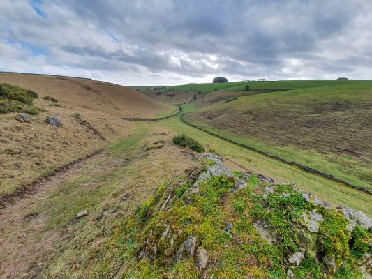 Looking back across Long Dale in Peak District