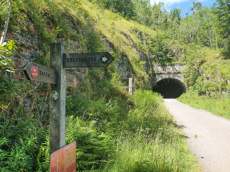 Signpost near Cressbrook Tunnel