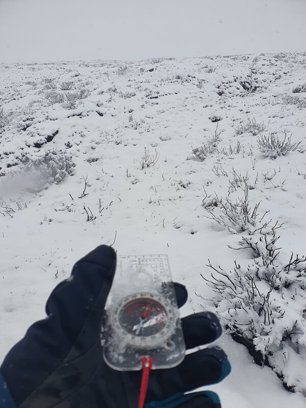 Compass in snow