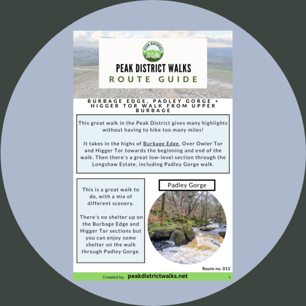 Burbage Edge, Padley Gorge + Higger Tor Walk From Upper Burbage | 8-Mile Route (Route 013)