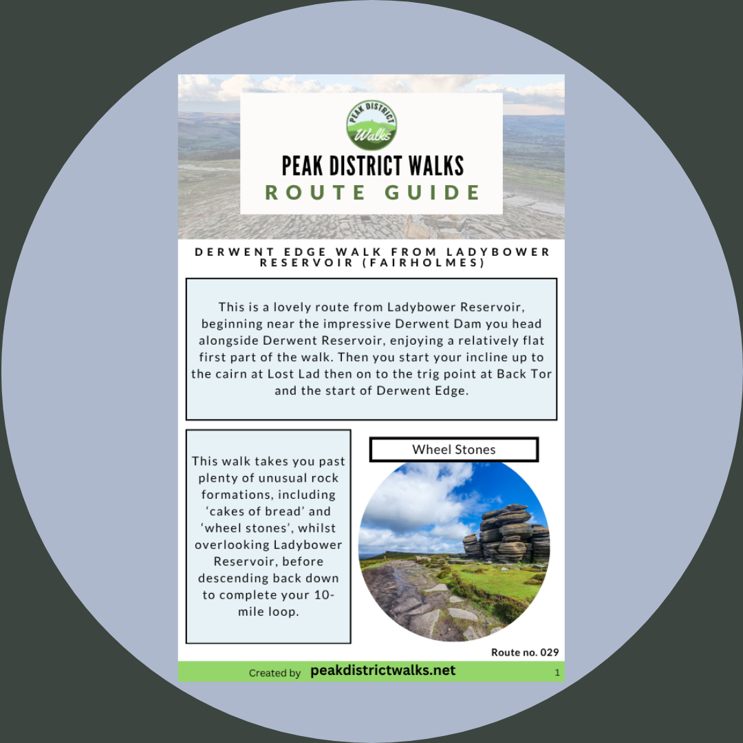 Derwent Edge Walk From Ladybower Reservoir (Fairholmes) | 10-Mile Route