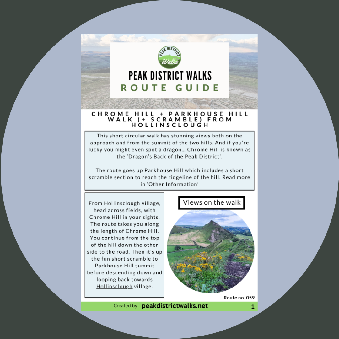 Chrome Hill + Parkhouse Hill Walk (+ Scramble) From Hollinsclough | 5-Mile Route