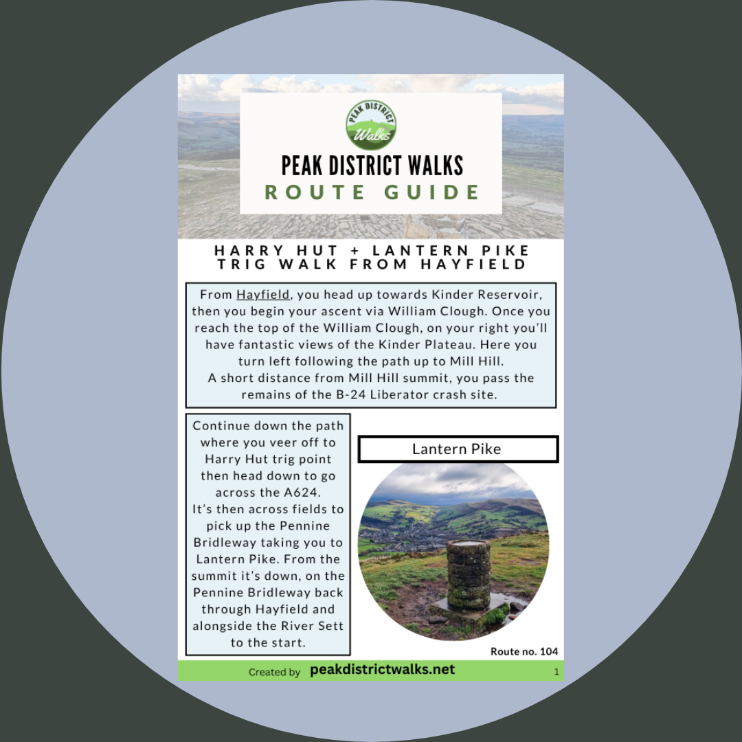 Harry Hut + Lantern Pike Trig Walk From Hayfield | 10-Mile Route